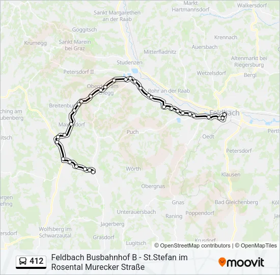 412 Bus Line Map
