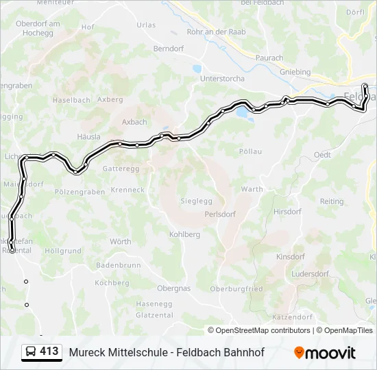 413 Bus Line Map
