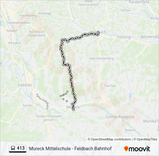 413 Bus Line Map