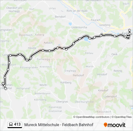 413 Route: Fahrpläne, Haltestellen & Karten - St.Stefan Im Rosental ...