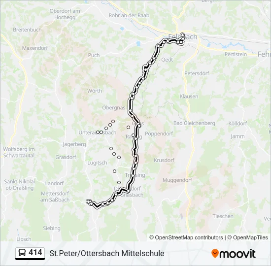 414 Bus Line Map