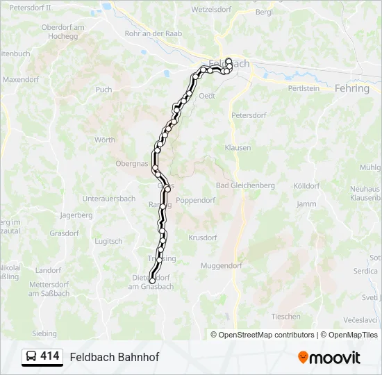 414 Bus Line Map