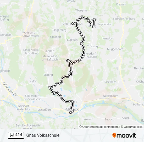 414 Bus Line Map