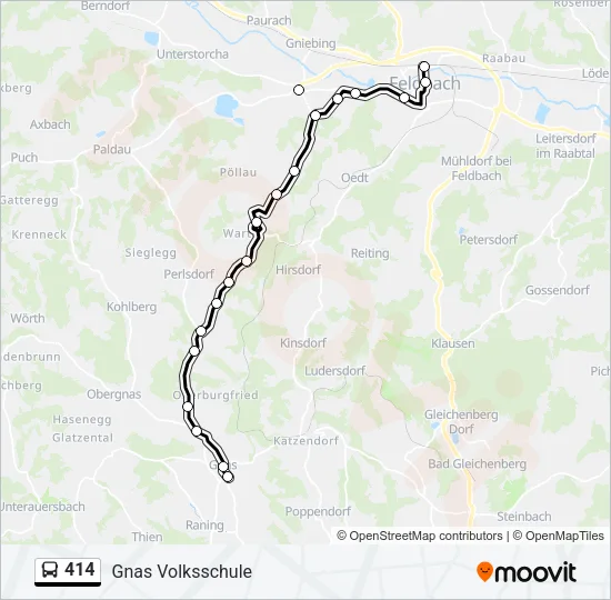 414 Bus Line Map