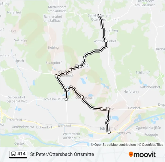414 Bus Line Map