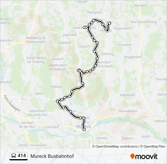 414 Bus Line Map