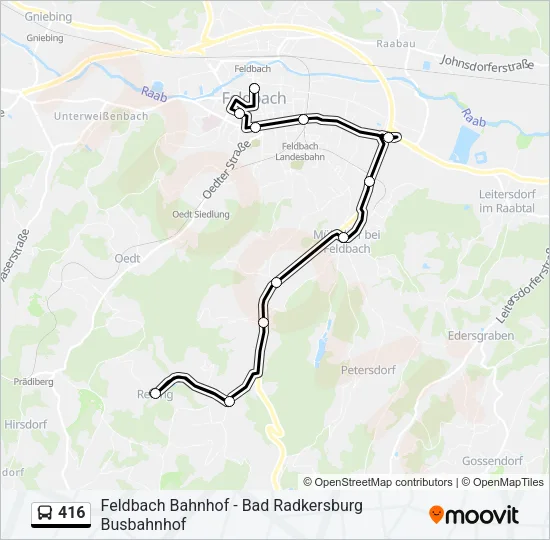 416 Bus Line Map
