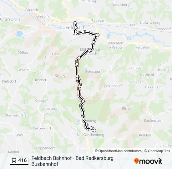 416 Bus Line Map
