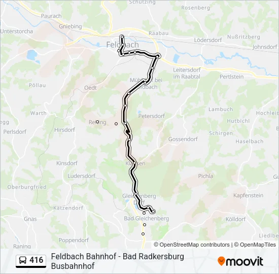 416 Bus Line Map