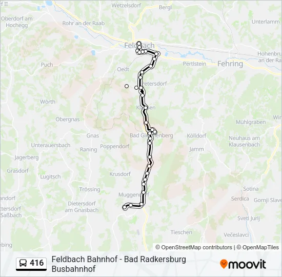 416 Bus Line Map