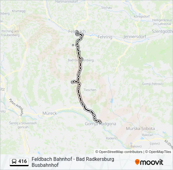 416 Bus Line Map