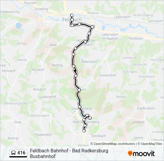 416 Bus Line Map
