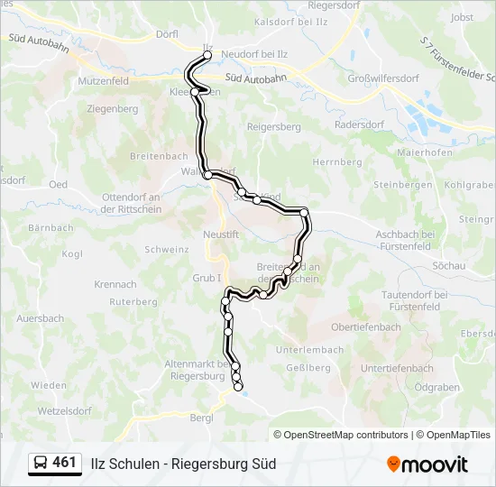 461 Bus Line Map