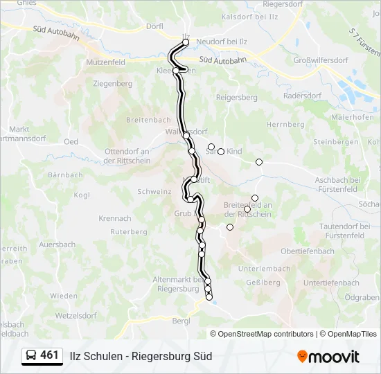461 Bus Line Map