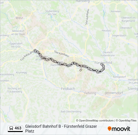 463 Bus Line Map