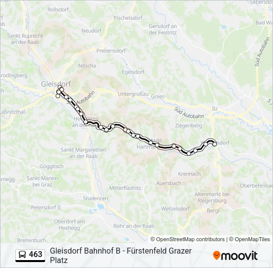 463 Bus Line Map