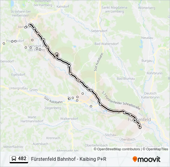 482 Bus Line Map
