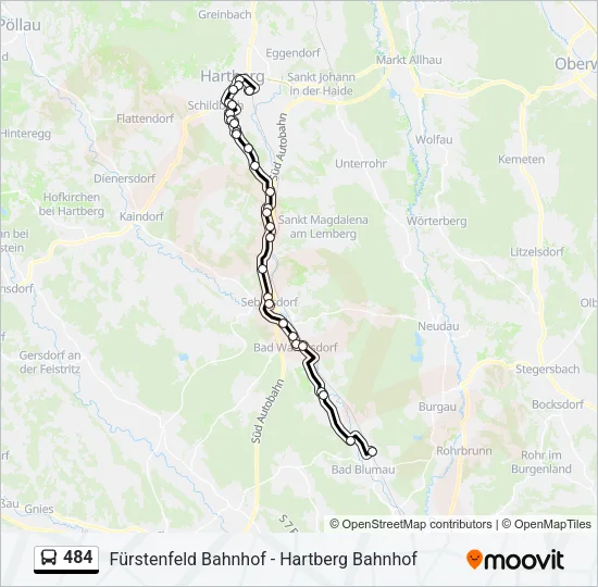 484 Bus Line Map
