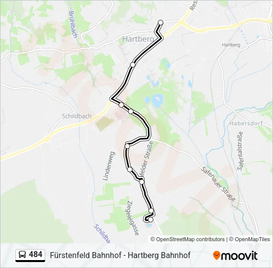 484 Bus Line Map