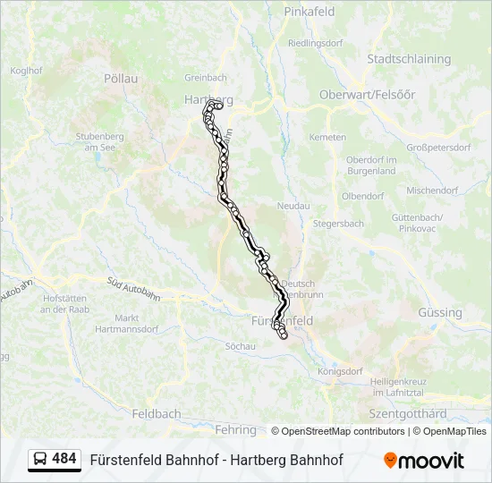 484 Bus Line Map