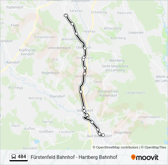 484 Bus Line Map