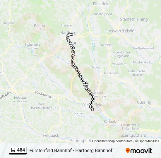 484 Bus Line Map