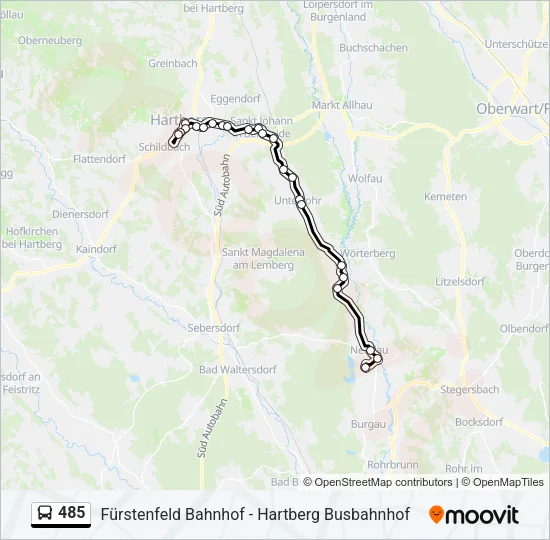 485 Bus Line Map