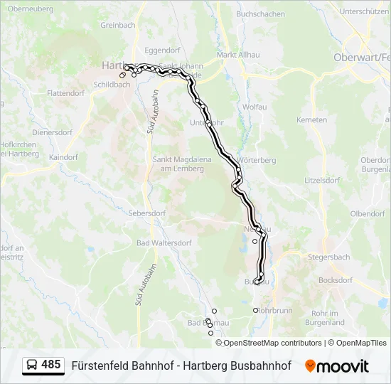 485 Bus Line Map