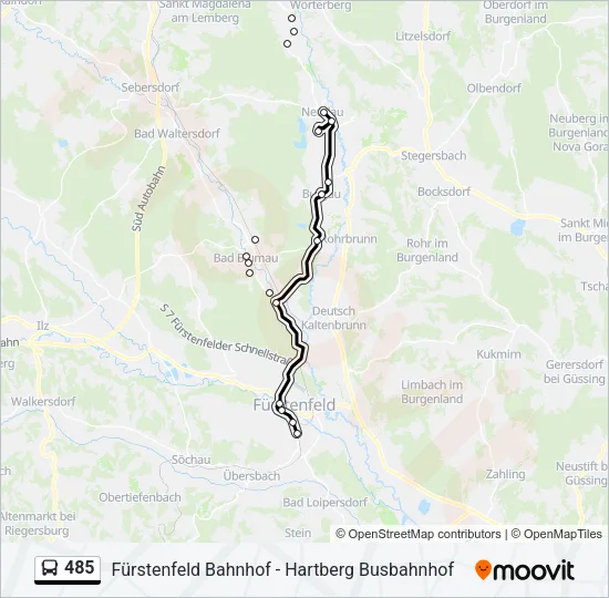 485 Bus Line Map