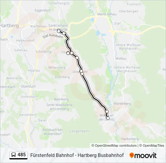 485 Bus Line Map