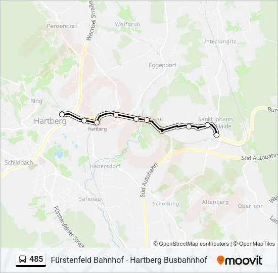 485 Bus Line Map