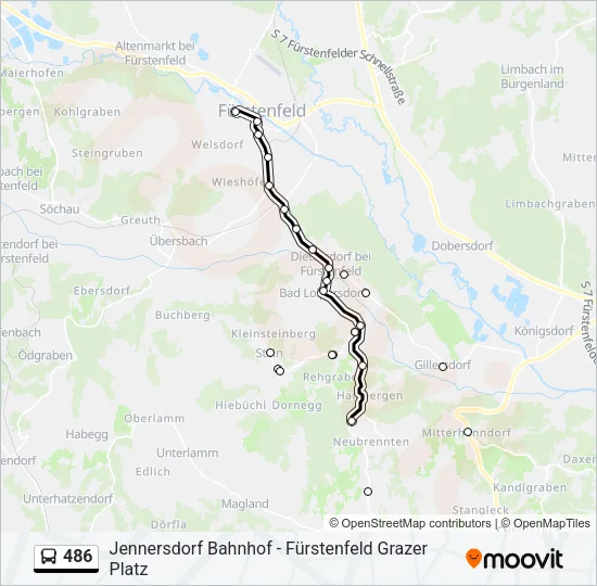 486 Bus Line Map
