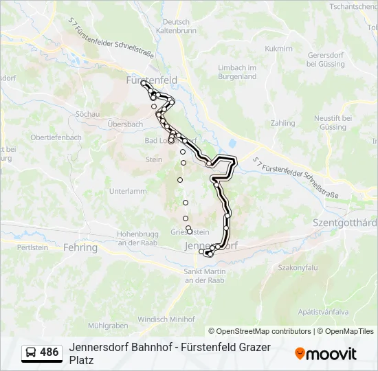 486 Bus Line Map