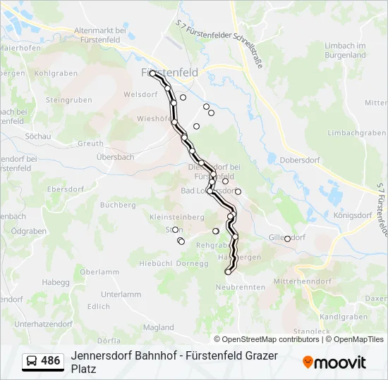 486 Bus Line Map