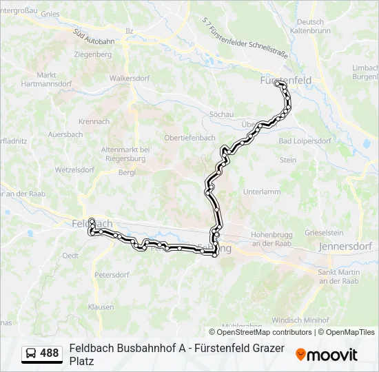488 Bus Line Map