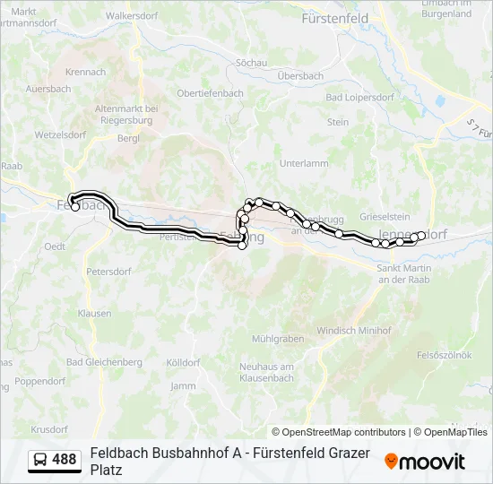 Buslinie 488 Karte