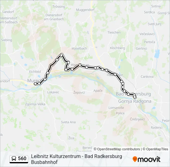 560 Bus Line Map