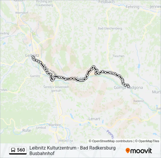 560 Bus Line Map
