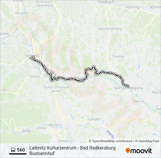 560 Bus Line Map