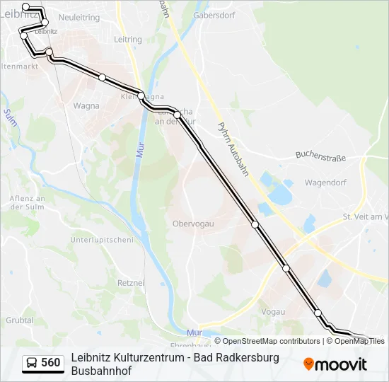 560 Bus Line Map