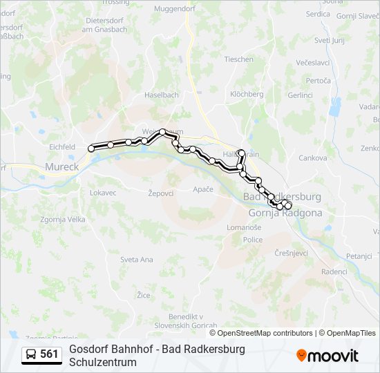 561 bus Line Map