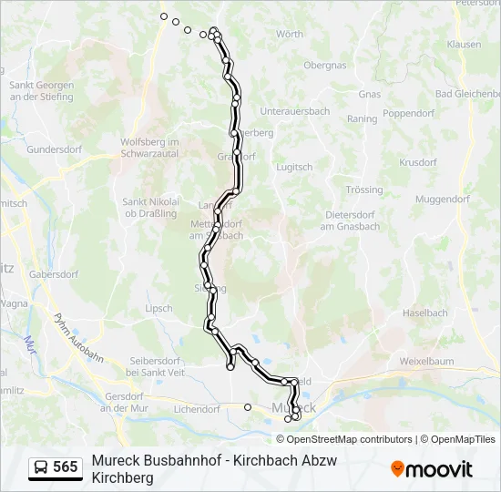 565 Bus Line Map