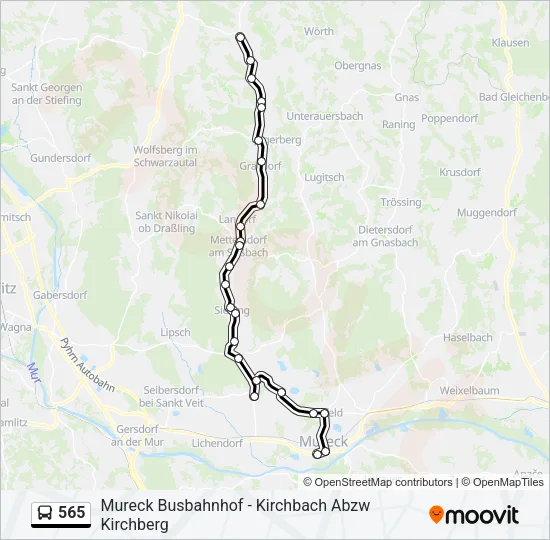 565 Bus Line Map