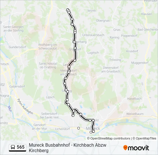 565 Bus Line Map