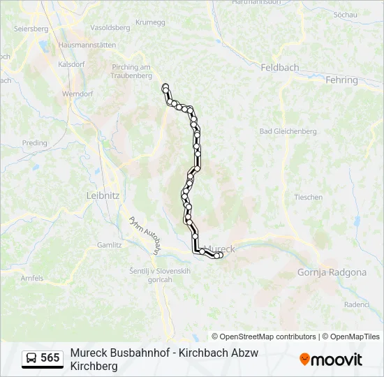 565 Bus Line Map