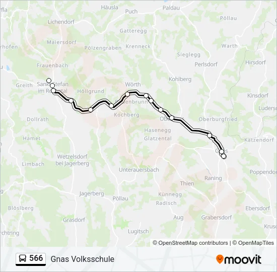 566 Bus Line Map