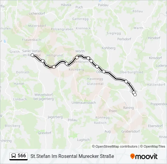 566 Bus Line Map