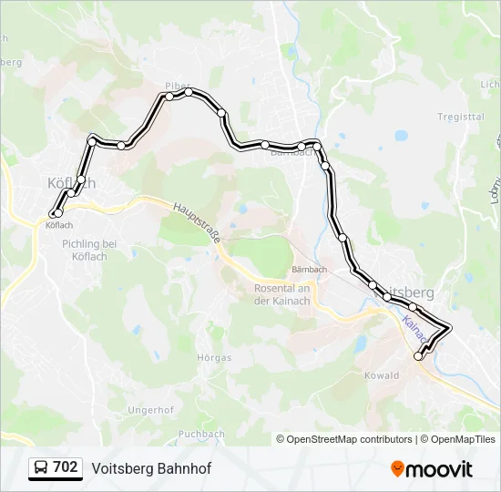 702 Bus Line Map