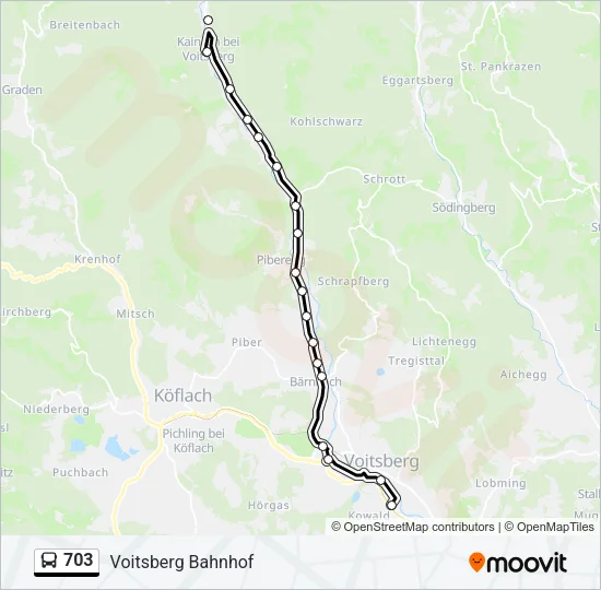 703 Bus Line Map