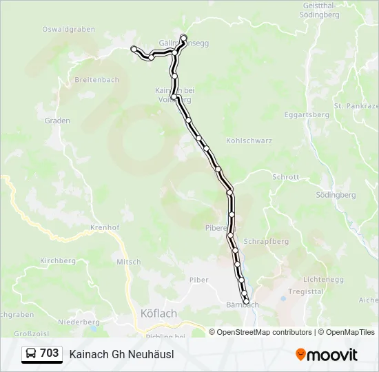 703 Bus Line Map